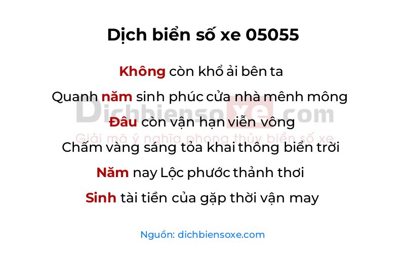 Dịch thơ biển số 05055