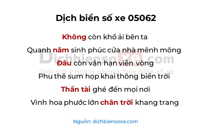 Dịch thơ biển số 05062