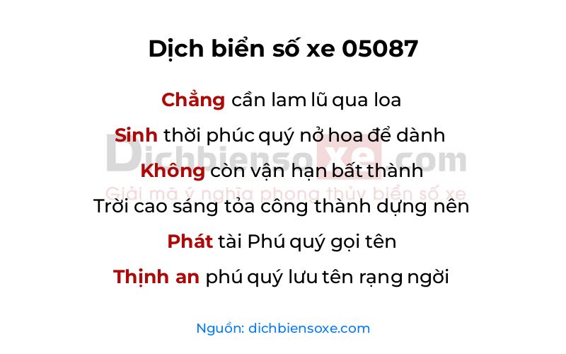 Dịch thơ biển số 05087