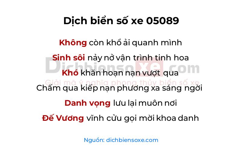 Dịch thơ biển số 05089