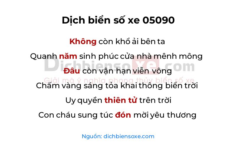 Dịch thơ biển số 05090