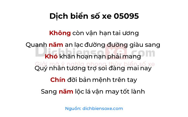 Dịch thơ biển số 05095