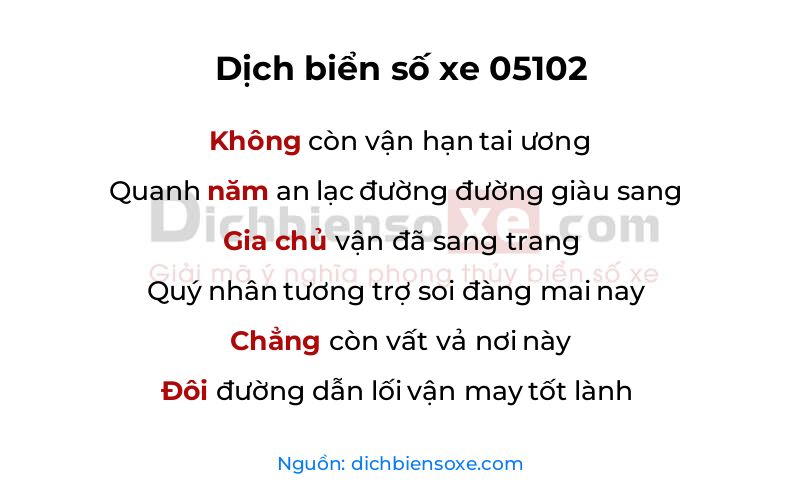 Dịch thơ biển số 05102