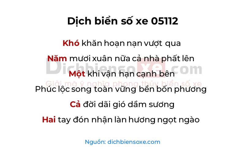 Dịch thơ biển số 05112
