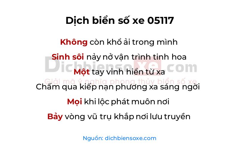 Dịch thơ biển số 05117