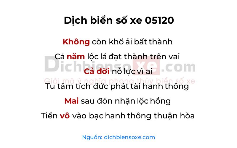Dịch thơ biển số 05120