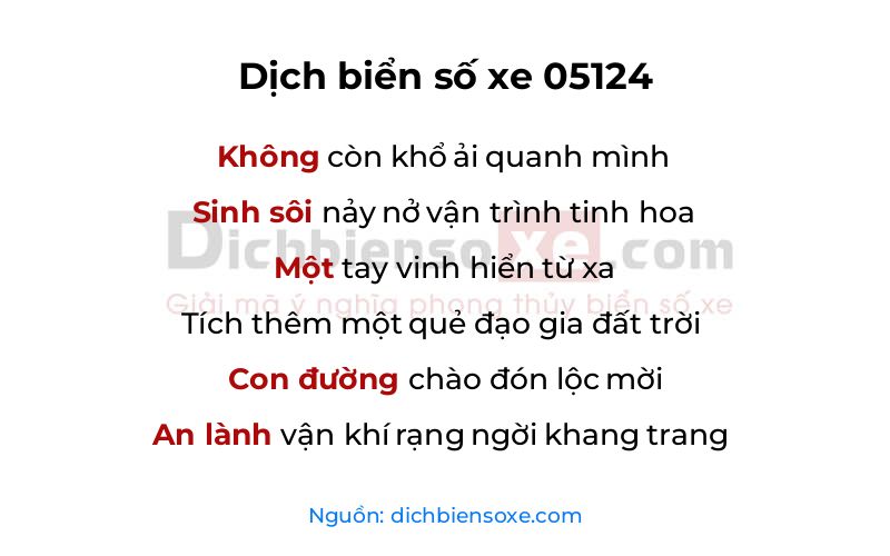 Dịch thơ biển số 05124