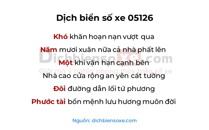 Dịch thơ biển số 05126