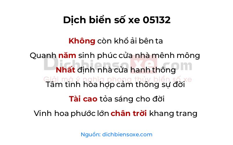 Dịch thơ biển số 05132