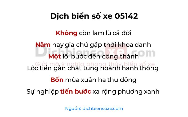 Dịch thơ biển số 05142