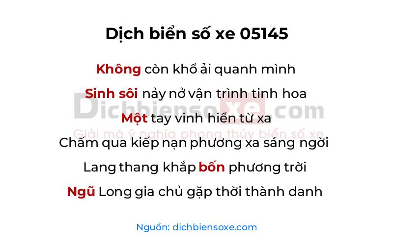 Dịch thơ biển số 05145