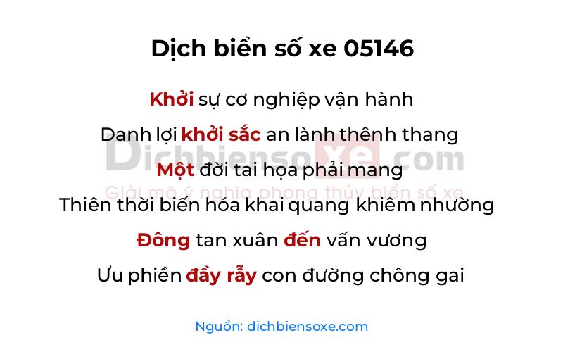 Dịch thơ biển số 05146