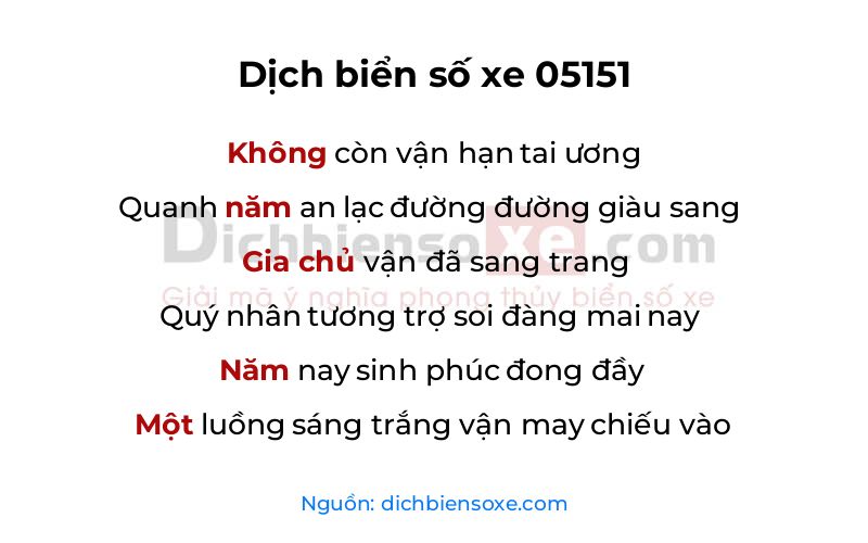 Dịch thơ biển số 05151