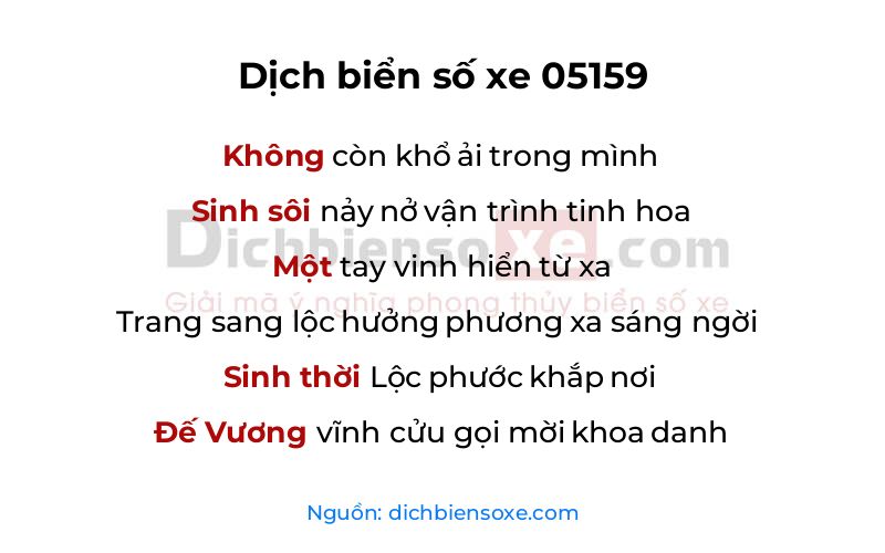 Dịch thơ biển số 05159