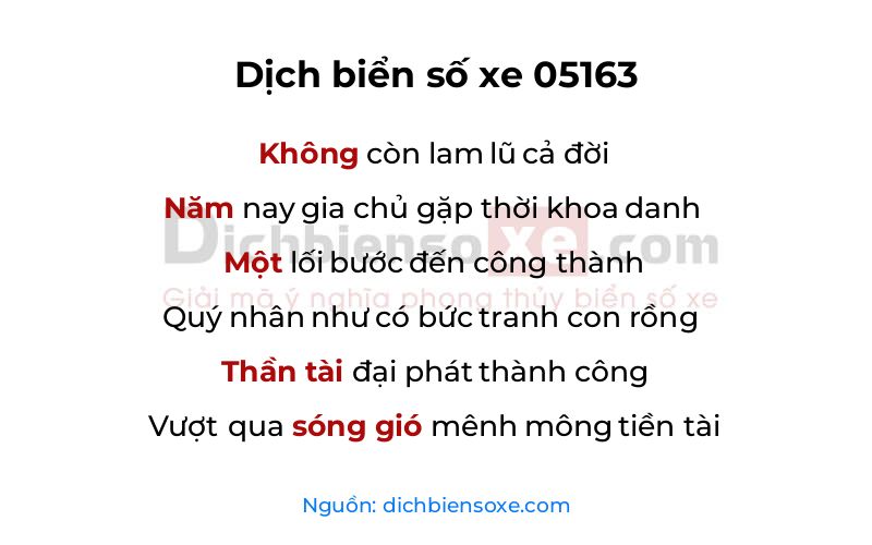 Dịch thơ biển số 05163