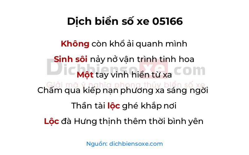 Dịch thơ biển số 05166