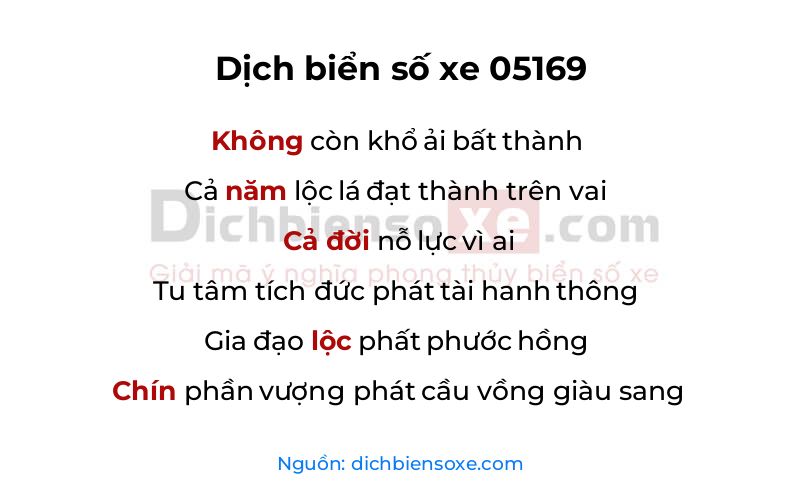 Dịch thơ biển số 05169