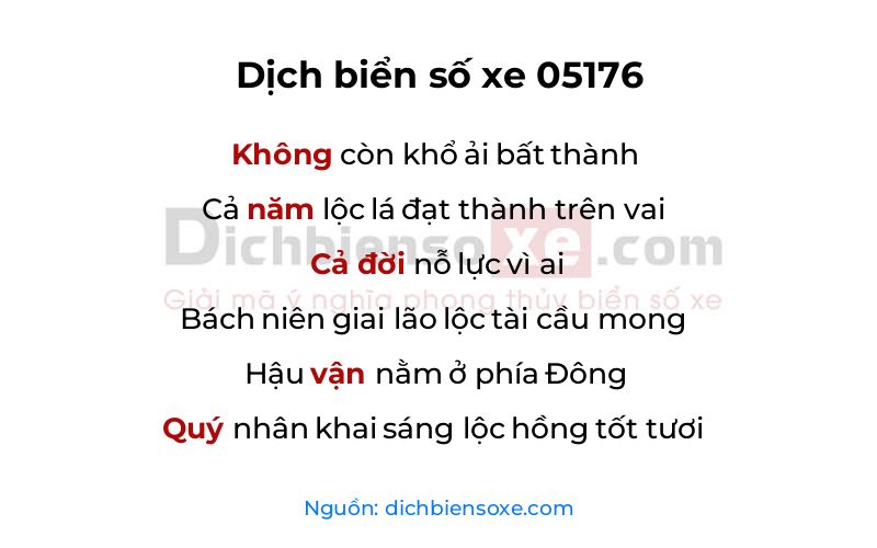 Dịch thơ biển số 05176