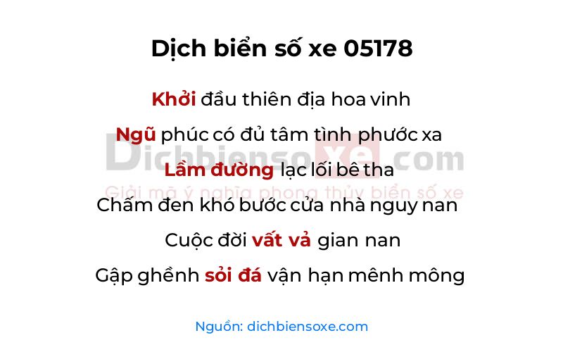 Dịch thơ biển số 05178