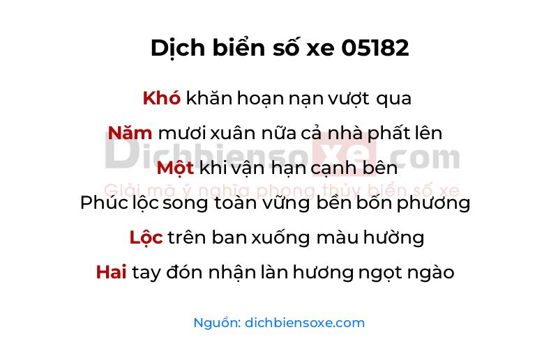 Dịch thơ biển số 05182