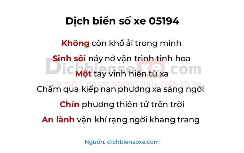Dịch thơ biển số 05194