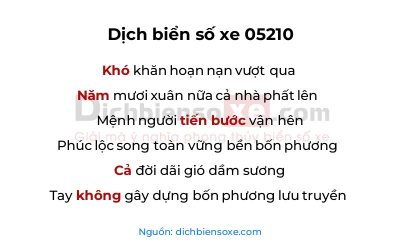 Dịch thơ biển số 05210