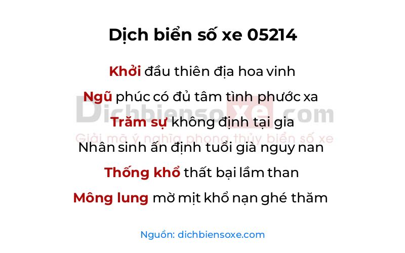 Dịch thơ biển số 05214