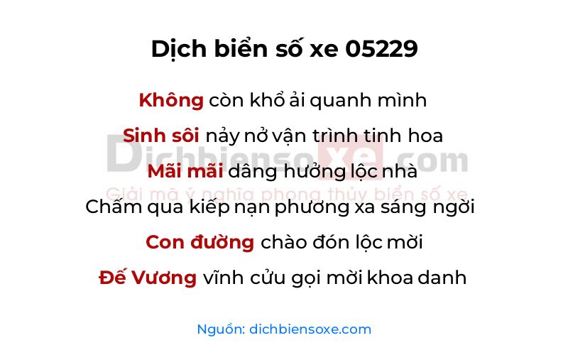 Dịch thơ biển số 05229