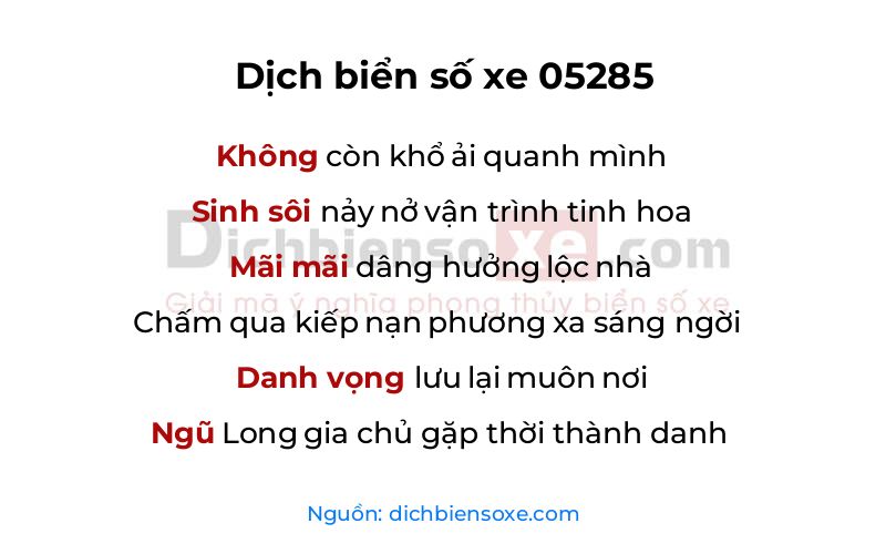 Dịch thơ biển số 05285