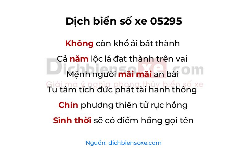 Dịch thơ biển số 05295
