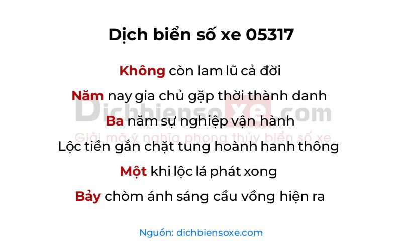 Dịch thơ biển số 05317