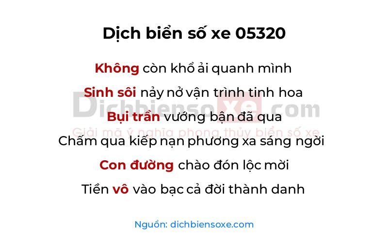 Dịch thơ biển số 05320