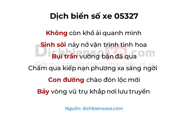 Dịch thơ biển số 05327
