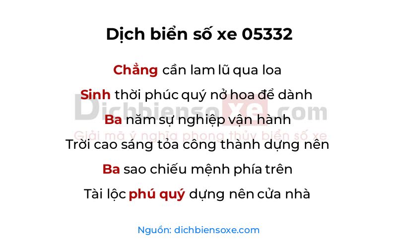 Dịch thơ biển số 05332