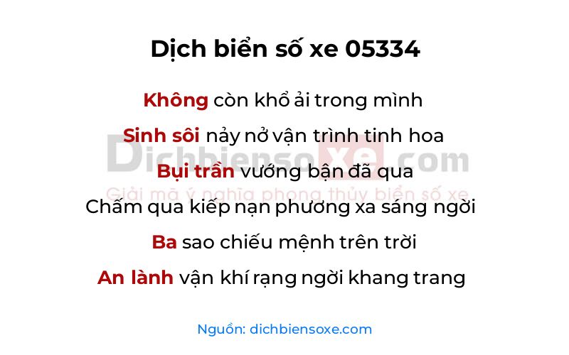 Dịch thơ biển số 05334