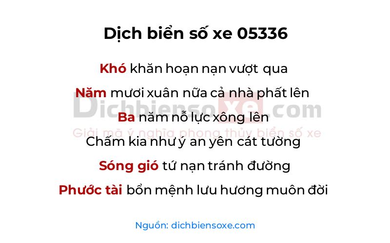 Dịch thơ biển số 05336