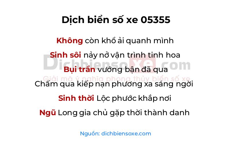 Dịch thơ biển số 05355