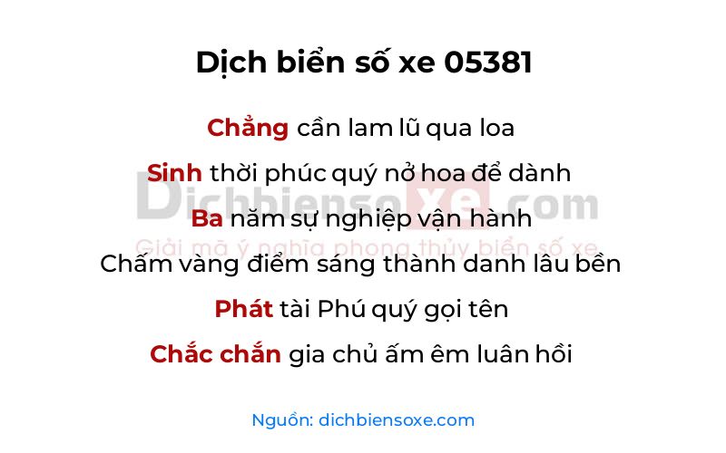 Dịch thơ biển số 05381
