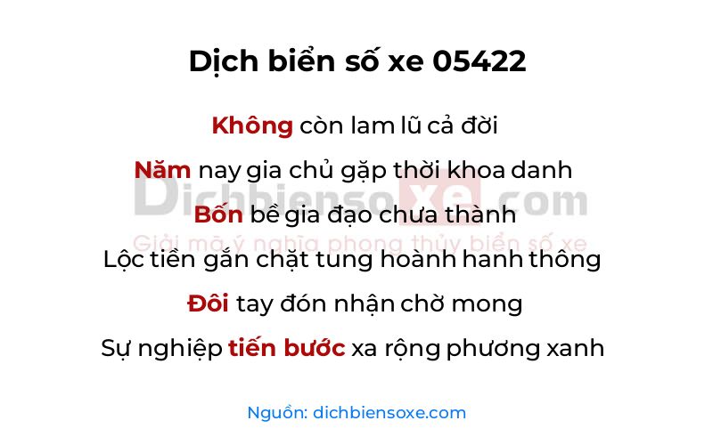 Dịch thơ biển số 05422