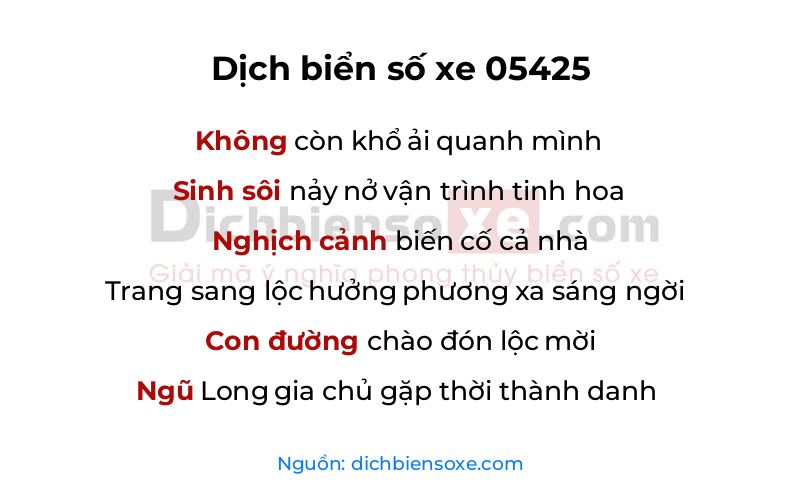 Dịch thơ biển số 05425