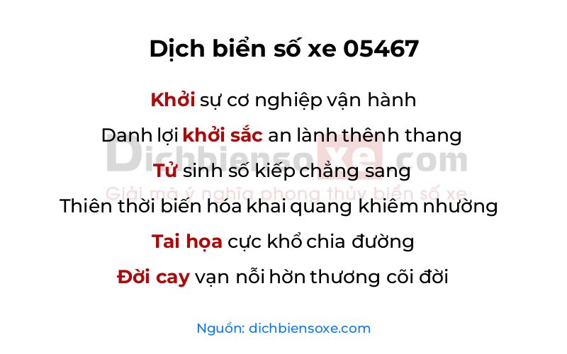 Dịch thơ biển số 05467