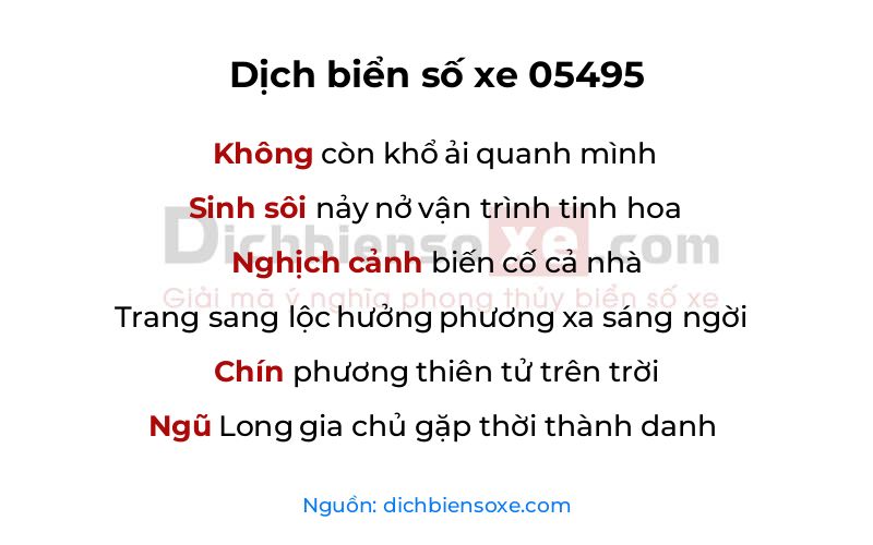 Dịch thơ biển số 05495