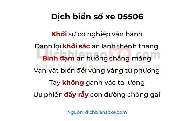 Dịch thơ biển số 05506