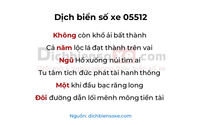 Dịch thơ biển số 05512