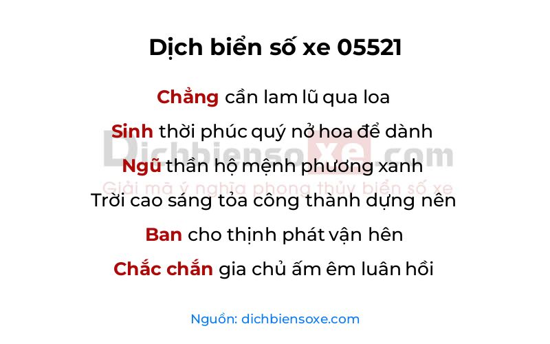 Dịch thơ biển số 05521