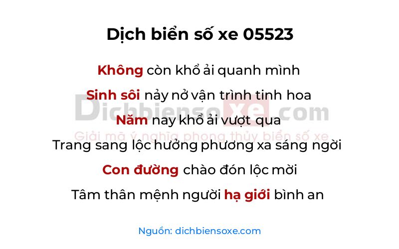 Dịch thơ biển số 05523