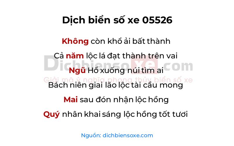 Dịch thơ biển số 05526