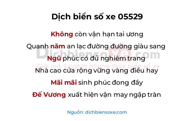 Dịch thơ biển số 05529