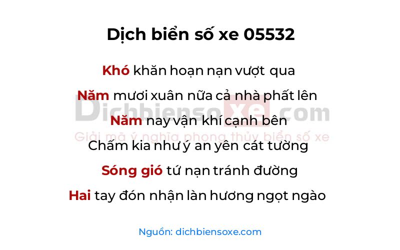 Dịch thơ biển số 05532
