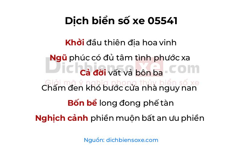 Dịch thơ biển số 05541